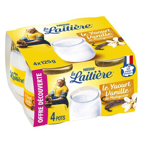 Yaourts vanille LA LAITIERE les 4 pots de 125 g à Prix Carrefour