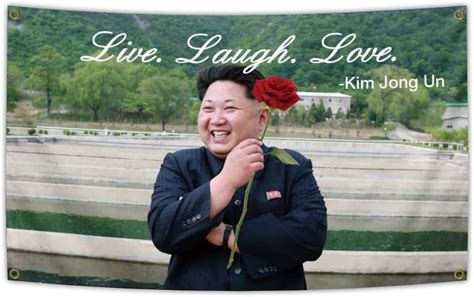 Hoobesty Kim Jong Un Live Laugh Love Flag Banner 3x5ft College Dorm Room Man Cave