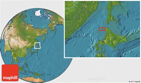 Satellite Location Map of Shiretoko