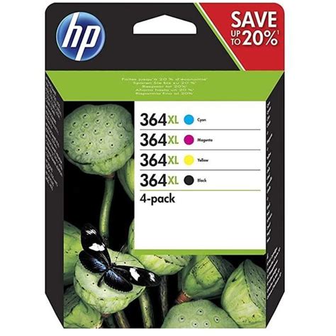 HP 364XL Pack De 4 Cartouches D Encre Noire Cyan Jaune Et Magenta