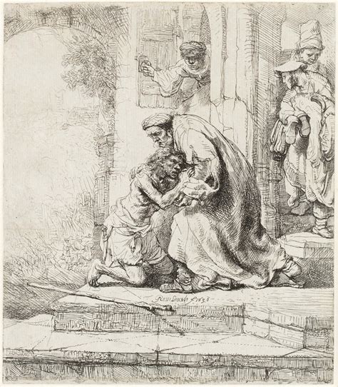 Rembrandt The Return Of The Prodigal Son 1636 Etching For Sale