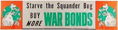 DR SEUSS WORLD WAR II BUY WAR BOND POSTER Starve The Squander Bug