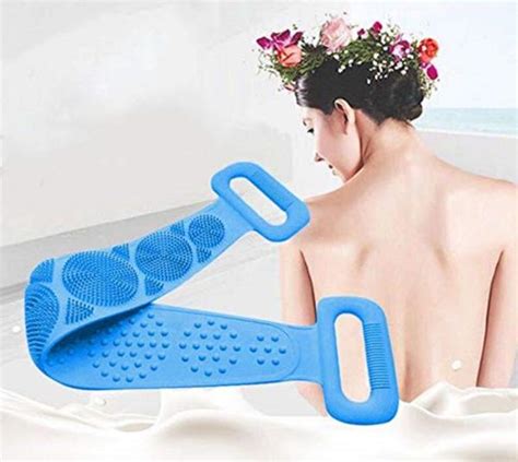 Lichee Silicone Bathing Brush Exfoliating Back Scrubber For Shower Skin Deep Cleaning Massage