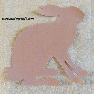 Large Rabbit Hare Applique Patch Made In Brown Scottish Fabric Is Cut