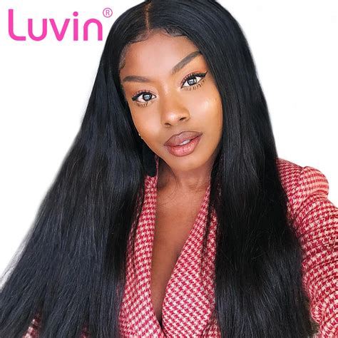 Luvin 250 Density Lace Front Human Hair Wigs For Black Women Straight