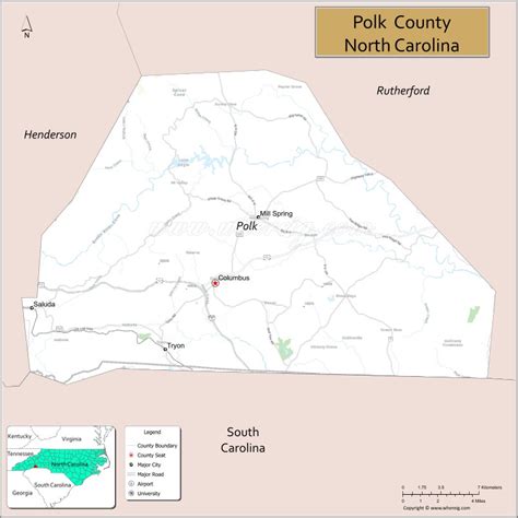 Map of Polk County, North Carolina, USA - Check Where is Located ...