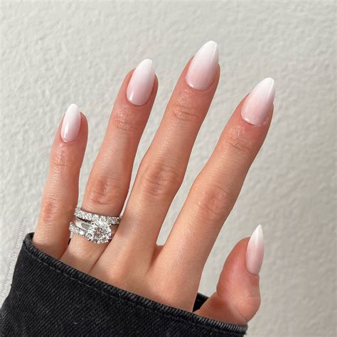 Short Almond Blush Ombre Press On Nails The Nailest