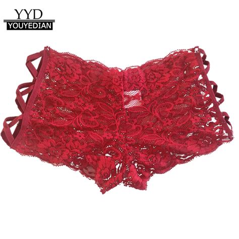 Plus Size Lingerie Sexy Erotic Panties Women Lace Hollow Out Briefs