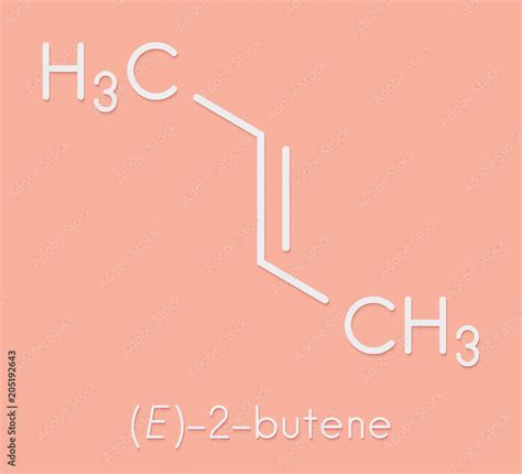 2 Butene Trans E Form Molecule Common Petrochemical Skeletal