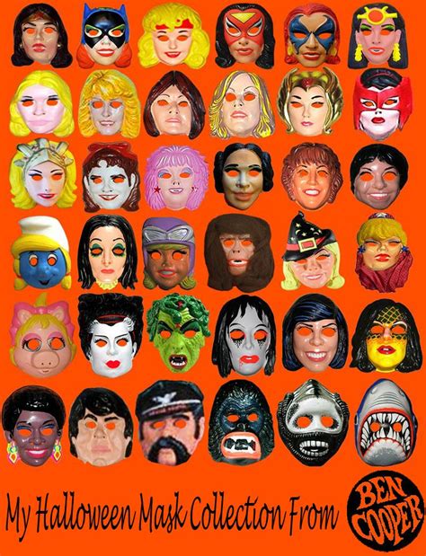 Vintage Ben Cooper Halloween Masks Art Board Print