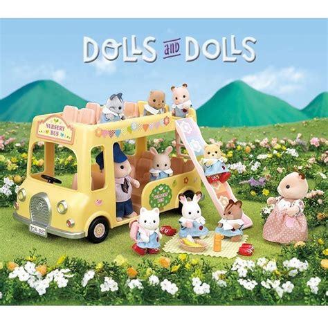 Sylvanian Families Nursery Double Decker Bus Dolls And Dolls