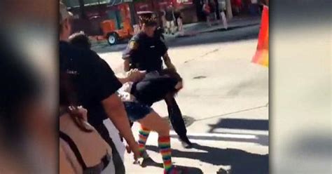 Video Shows Officer Allegedly Assaulting Woman At Gay Pride Event CBS News