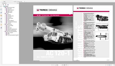 Terex Demag Mobile Crane AC120 1 120 Ton Technical Manual Operator