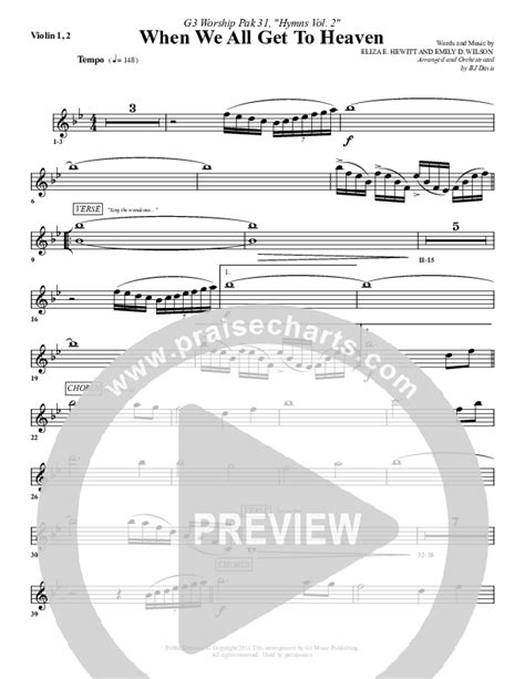 When We All Get To Heaven Violin Sheet Music Pdf G3 Worship Praisecharts