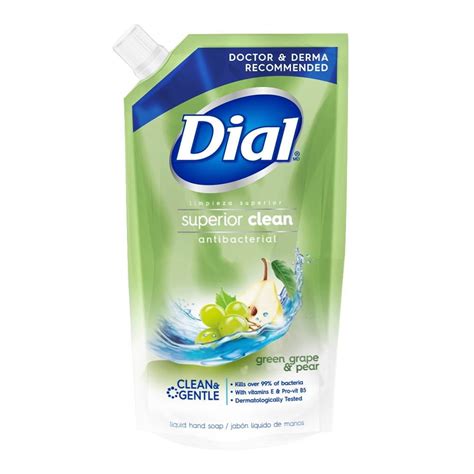 Repuesto de Jabón líquido para manos Dial antibacterial uva y pera 450