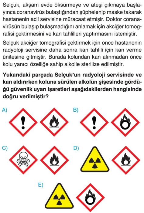 Kimya Uygulamalarında İş Sağlığı ve Güvenliği Test Çöz 9 Sınıf Testleri