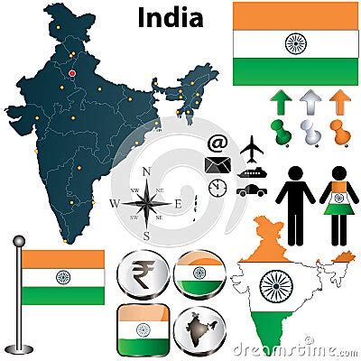 Map Of India Stock Vector Illustration Of Nation Indian