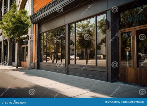 Contemporary Urban Storefront With Large Windows Street View In