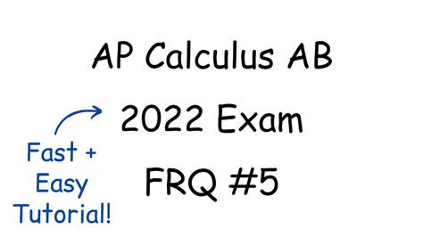 Ap Calculus Ab Frq Youtube