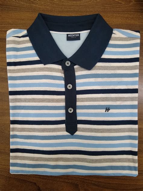 Daniel Hechter Blue Stripe Short Sleeve Polo Shirt Alexanders Apparel