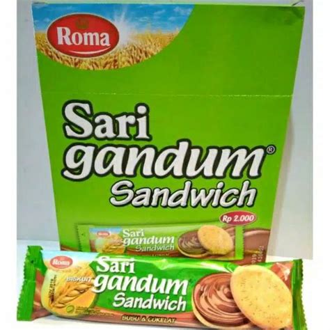 Jual Roma Sari Gandum Sandwich Susu Coklat Kemasan Box 12pcs X 39gr