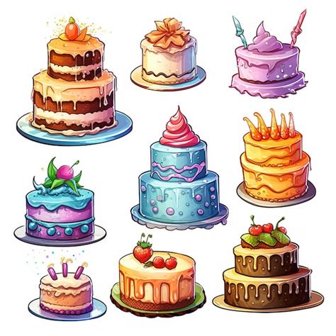 Premium AI Image A Close Up Of A Bunch Of Cakes On Plates With