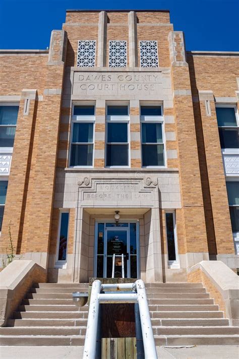 The Front Entrance of the Scotts Bluff County Courthouse, Scottsbluff ...