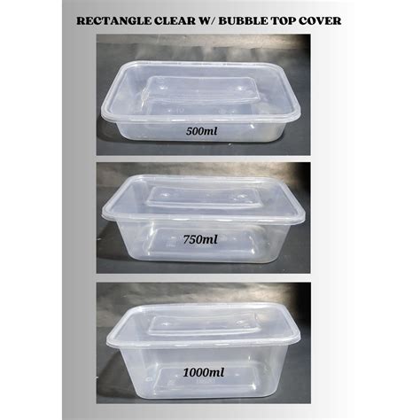 5pcs 10pcs Rectangle Microwavable Food Container Plastic Tub 500ml 750ml 1000ml