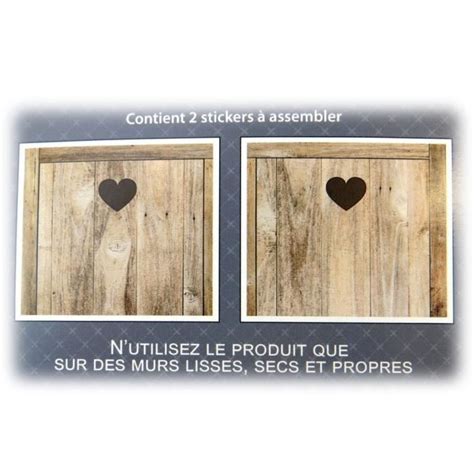 Sticker Tête de lit Planches de bois love 155x68 cm P5379