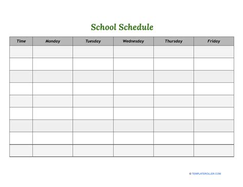 School Schedule Template Download Printable Pdf Templateroller