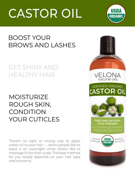 Velona Organic Castor Oil 16 Oz Hair Eyelashes Eyebrows Growth