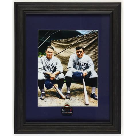 Babe Ruth Lou Gehrig Yankees Custom Framed Photo Display With Pin Pristine Auction