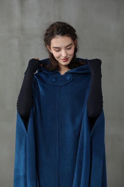 Linennaive Cloak Maxi Hooded Wool Coat Cloak Cashmere Etsy