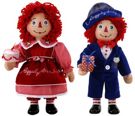 Brass Key Velvet Raggedy Ann And Andy 14 Porcelain Dolls 90th