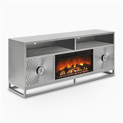 Hernest | Bas Relief Fireplace TV Stand Media Console with Cabinet ...