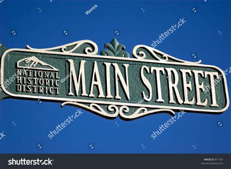 Street Sign Main Street National Historic Stock Photo 871767