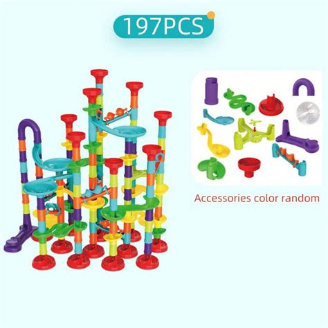 50 197pcs Rolling Ball Tracks Building Blocks Marble Run Maze