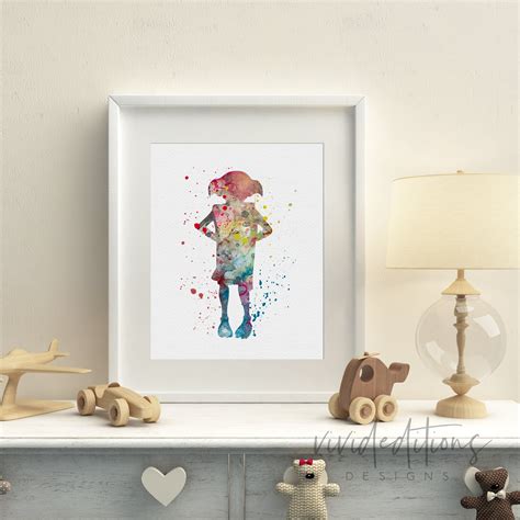 Dobby Harry Potter Watercolor Art Print Harry Potter Room Decor