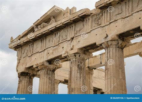 Parthenon Columns at the Acropolis Stock Photo - Image of monument ...