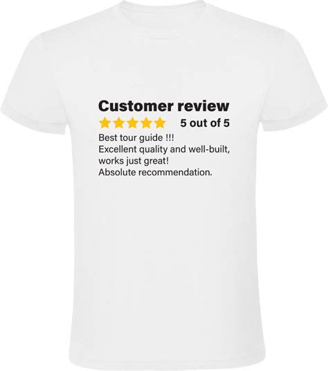 Customer Review Tour Guide Heren T Shirt Reisgids Beoordeling