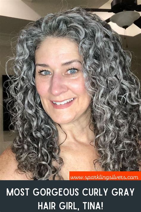 Most Gorgeous Curly Gray Hair Girl Tina Natural Gray Hair Grey Curly Hair Curly Silver Hair