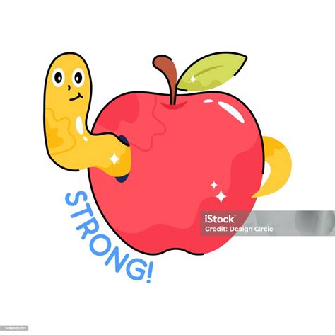 Apple Doodle Vector Outline Sticker Eps 10 File Stock Illustration