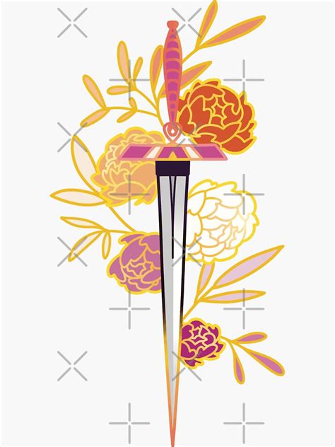 Gilded Floral Lesbian Sword Subtle Pride Flag Sticker For Sale By
