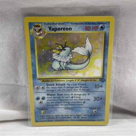 Vaporeon Pokemon Jungle Set Holo 12 64 Rare Pokemon Card EBay