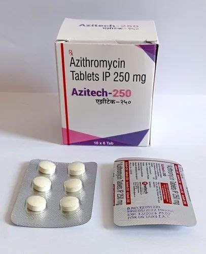 Azitech 250 Tablet Azithromycin 250mg At Rs 230box Antibiotic