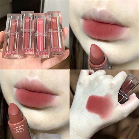 Jual NEW CAPPUVINI PINK MATTE Lipstick Warna Nude Pink Mosturizing Lipstick Korea Korean