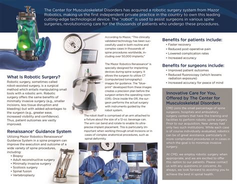 CMD Robotics Brochure Inside Graphics For Doctors