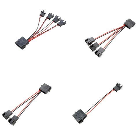 Ide Molex 4 Pin To Small 4pin 3 4 Fan Y Splitter Extension Power Cable 4