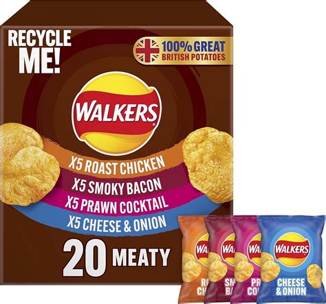 Walkers Meaty Variety Multipack Crisps Box 20X25G Bulk Buy Cheap EBay