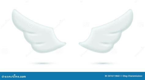 white  angel wings abstract freedom symbol realistic mockup